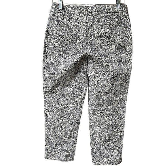 Talbots Petites Women's 8P Pants Floral Paisley Print Cotton Stretch - Picture 2 of 9